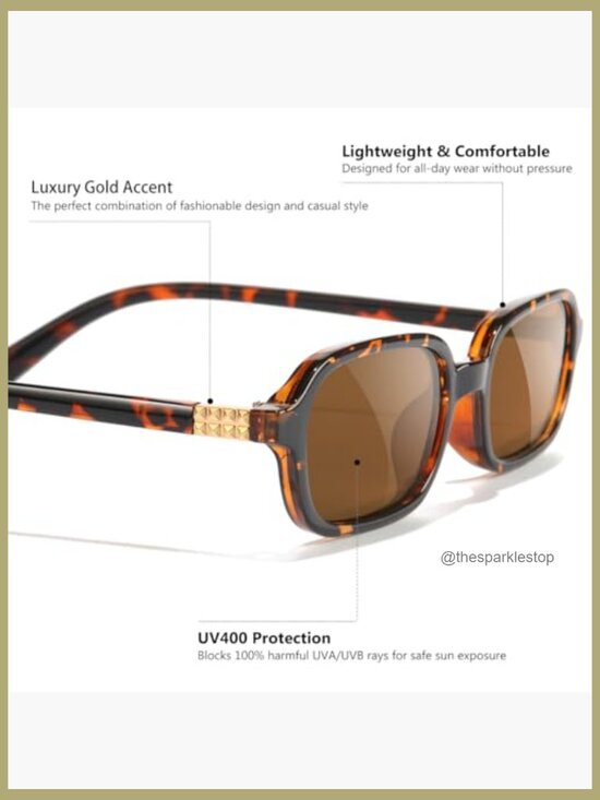 Rectangle Retro Sunglasses Women Men Small Square Frame 90s Style Sunnies UV400 main image 6